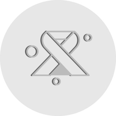  Web için sembolik kanser kurdelesi Ico Vektör illüstrasyonu 
