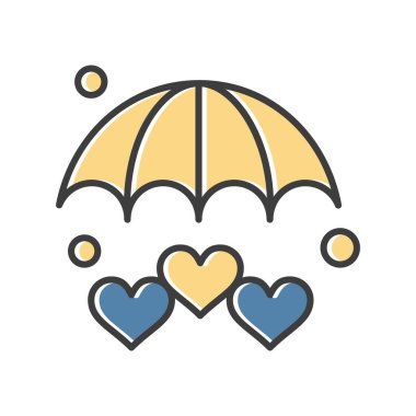  Şemsiye ağı Ico için vektör illüstrasyonu