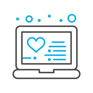 Vektör Laptop Simgesi, vektör illüstrasyonu  