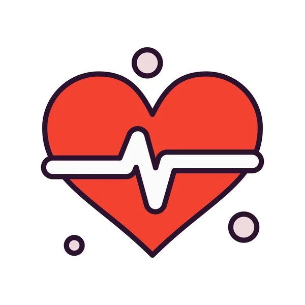 Corazón Beat Ico Ilustración Vectorial Para Web — Vector de stock