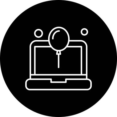 Vektör Laptop Simgesi, vektör illüstrasyonu  