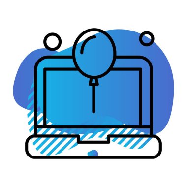 Vektör Laptop Simgesi, vektör illüstrasyonu  