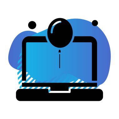 Vektör Laptop Simgesi, vektör illüstrasyonu  