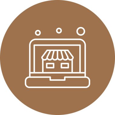 Vektör Laptop Simgesi, vektör illüstrasyonu  