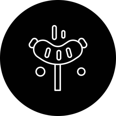  Hotdog Ico ağı için vektör illüstrasyonu