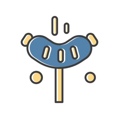  Hotdog Ico ağı için vektör illüstrasyonu