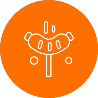  Hotdog Ico ağı için vektör illüstrasyonu