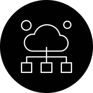  Vektör Bulut Simgesi, vektör illüstrasyonu 