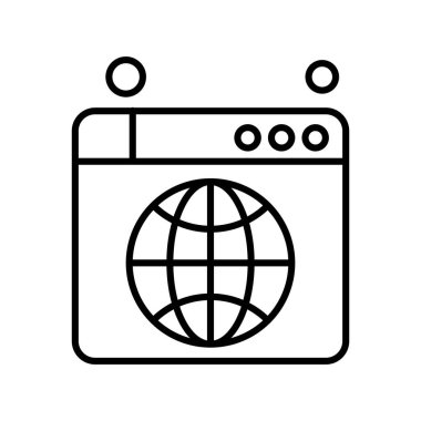  tarayıcı simgesi, vektör illüstrasyonu