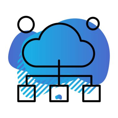  Vektör Bulut Simgesi, vektör illüstrasyonu 