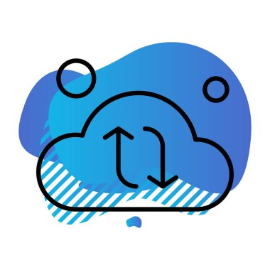  Vektör Bulut Simgesi, vektör illüstrasyonu 