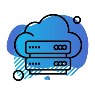 Vektör sunucu simgesi, vektör illüstrasyonu 