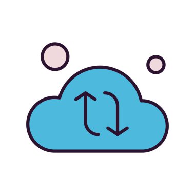  Vektör Bulut Simgesi, vektör illüstrasyonu 