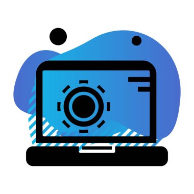 dizüstü bilgisayar simgesi, vektör illüstrasyonu