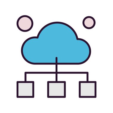  Vektör Bulut Simgesi, vektör illüstrasyonu 