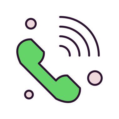 Vektör telefon simgesi, vektör illüstrasyonu  