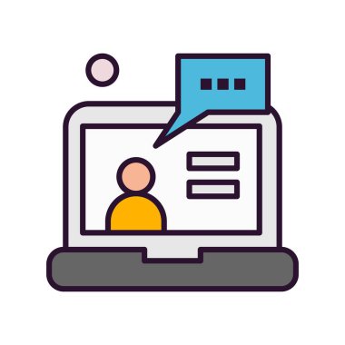 Vektör Laptop Simgesi, vektör illüstrasyonu  