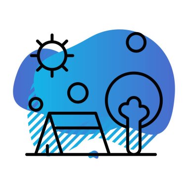 Modern ikon vektör illüstrasyonu, yaz tatili konsepti 