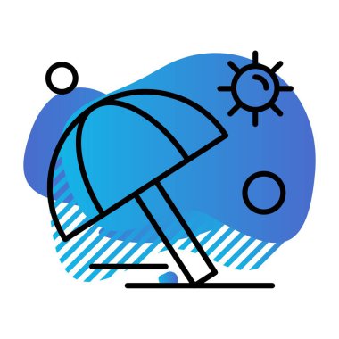 Modern ikon vektör illüstrasyonu, yaz tatili konsepti 