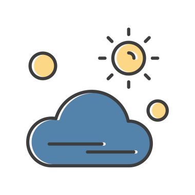  Vektör Bulut Simgesi, vektör illüstrasyonu 