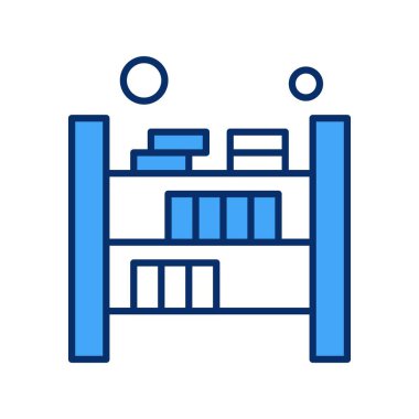 Vektör Kitaplığı simgesi, vektör, illüstrasyon, ev ve yaşam konsepti