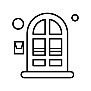 Vektör Kapısı simgesi, vektör, illüstrasyon, ev ve yaşam konsepti