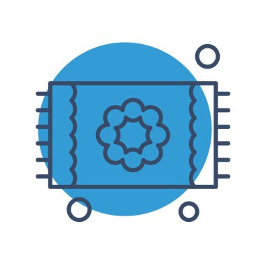 Vektör Halı simgesi, vektör, illüstrasyon, ev ve yaşam konsepti