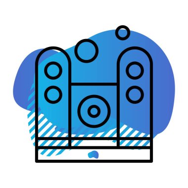  Vektör konuşmacı Simgesi, vektör illüstrasyonu  