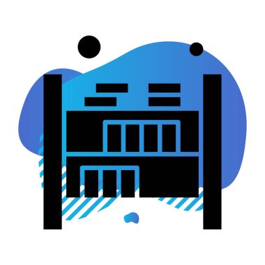 Vektör Kitaplığı simgesi, vektör, illüstrasyon, ev ve yaşam konsepti