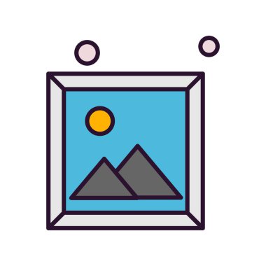 Vektör Resim simgesi, vektör, illüstrasyon, ev ve canlı konsept