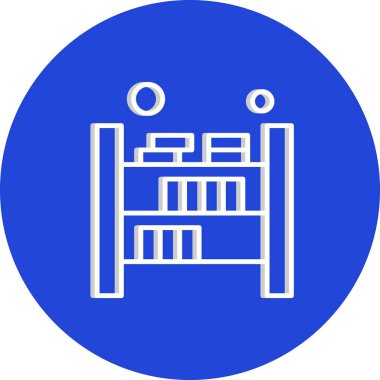 Vektör Kitaplığı simgesi, vektör, illüstrasyon, ev ve yaşam konsepti