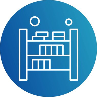 Vektör Kitaplığı simgesi, vektör, illüstrasyon, ev ve yaşam konsepti