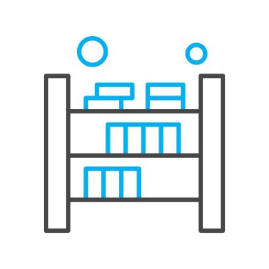 Vektör Kitaplığı simgesi, vektör, illüstrasyon, ev ve yaşam konsepti