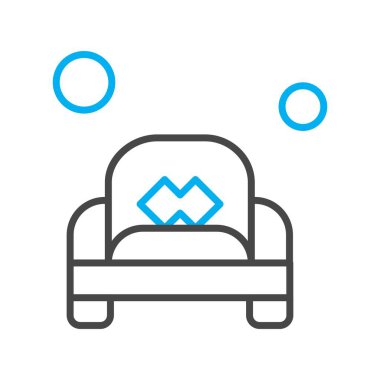 Vektör Koltuk simgesi, vektör, illüstrasyon, ev ve yaşam konsepti