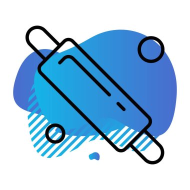 Vektör merdane web simgesi, fırın konsepti