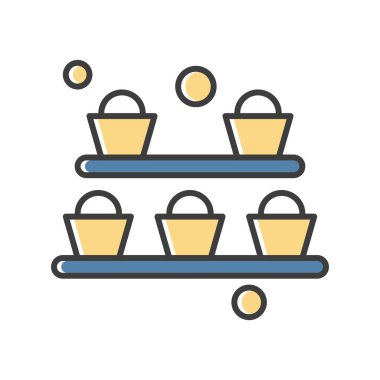 Vektör kek simgesi, vektör, illüstrasyon, fırın konsepti