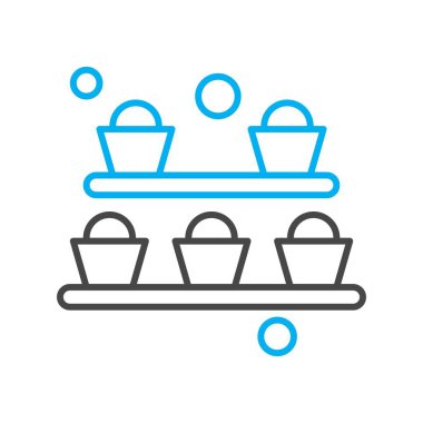 Vektör kek simgesi, vektör, illüstrasyon, fırın konsepti