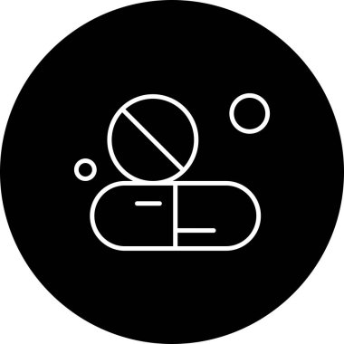 Vektör tıbbi kapsül simgesi simgesi 