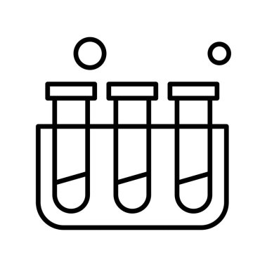  Test tübü simgesi, vektör illüstrasyonu