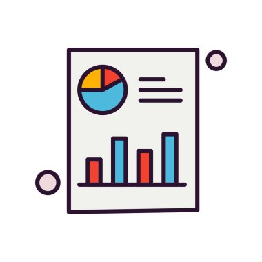  Çubuk grafik simgesinin vektör illüstrasyonu 
