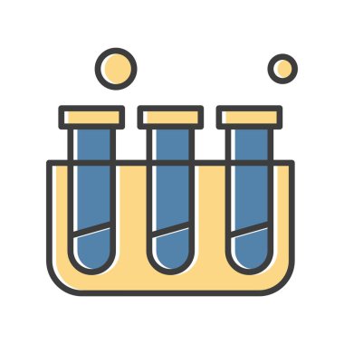  Test tübü simgesi, vektör illüstrasyonu