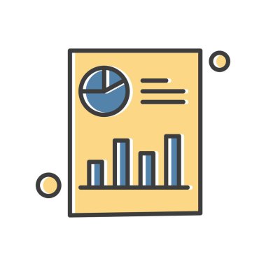  Çubuk grafik simgesinin vektör illüstrasyonu 