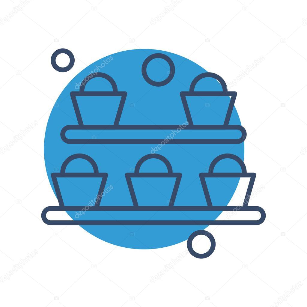 Vector cupcakes icon, vector, illustration, bakery concept