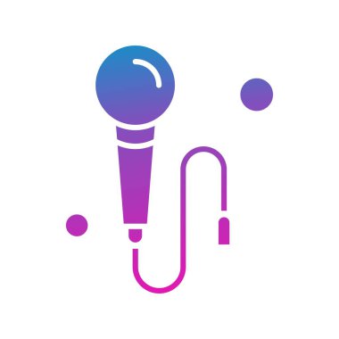  Mikrofon simgesinin vektör illüstrasyonu