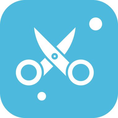  Makas Simgesinin Vektör illüstrasyonu