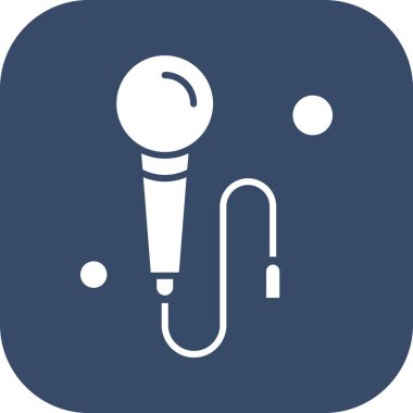  Mikrofon simgesinin vektör illüstrasyonu