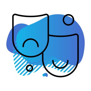 Vektör tiyatro maskeleri simgesi, vektör, illüstrasyon, sanat konsepti