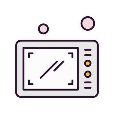 Vektör mikrodalga fırın mikrodalga ikonu, vektör, illüstrasyon, sanat konsepti