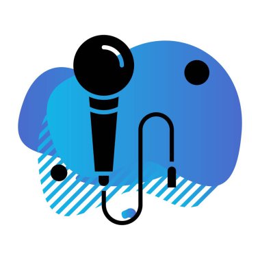  Mikrofon simgesinin vektör illüstrasyonu