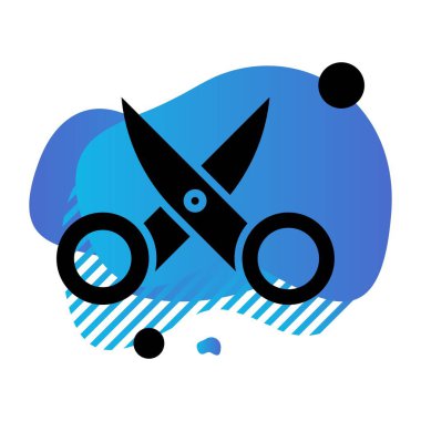  Makas Simgesinin Vektör illüstrasyonu